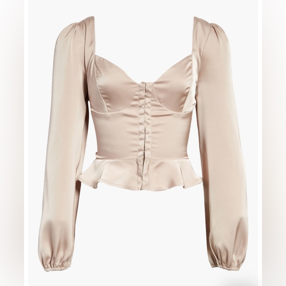 ASTR the label satin peplum corset top